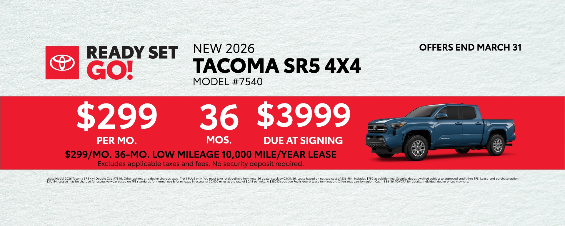 NEW 2026 TACOMA SR5 4X4